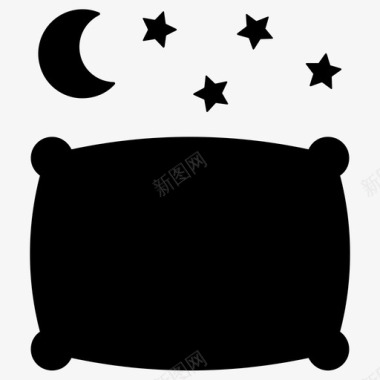 睡觉晚上枕头图标图标