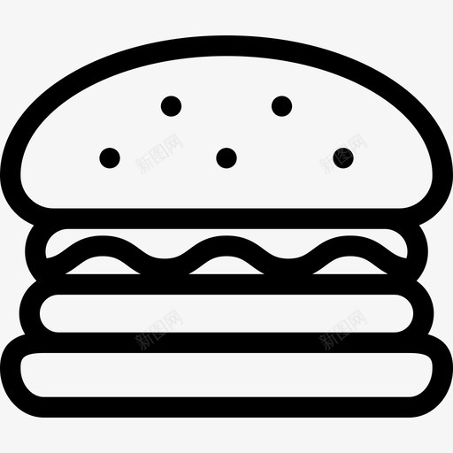 一个汉堡食物图标svg_新图网 https://ixintu.com 一个汉堡 食物