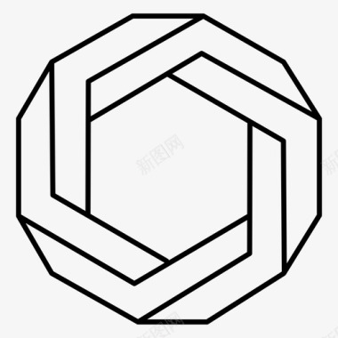 彭罗斯三角架不可能物体彭罗斯多边形图标图标