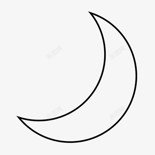月亮晚安相位图标svg_新图网 https://ixintu.com 困倦 晚安 月亮 月亮线 相位 睡眠