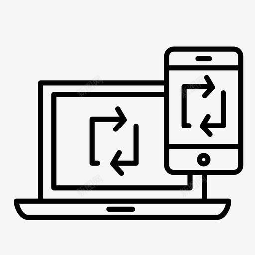 数据交换数据共享笔记本电脑图标svg_新图网 https://ixintu.com 发送 数据交换 数据共享 无线共享 笔记本电脑 项目管理线图标