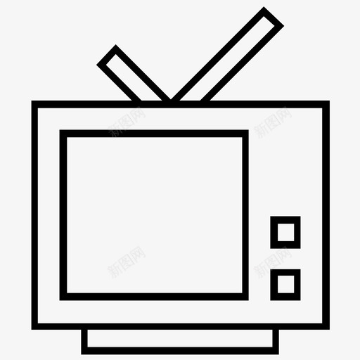 电视电子产品复古电视图标svg_新图网 https://ixintu.com 复古电视 电子产品 电视 电视机