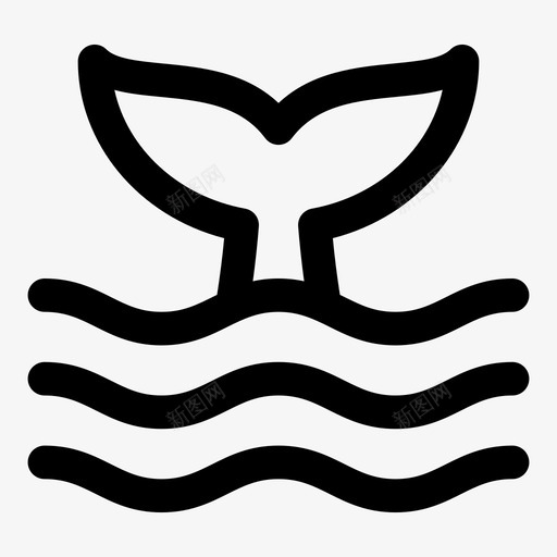 尾巴鱼海洋图标svg_新图网 https://ixintu.com jumpicon海洋粗体线 传说 大海 尾巴 海洋 鱼 鲸鱼