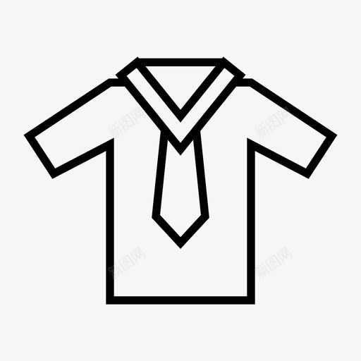 衬衫布料领带图标svg_新图网 https://ixintu.com 制服 布料 衣服 衬衫 领带