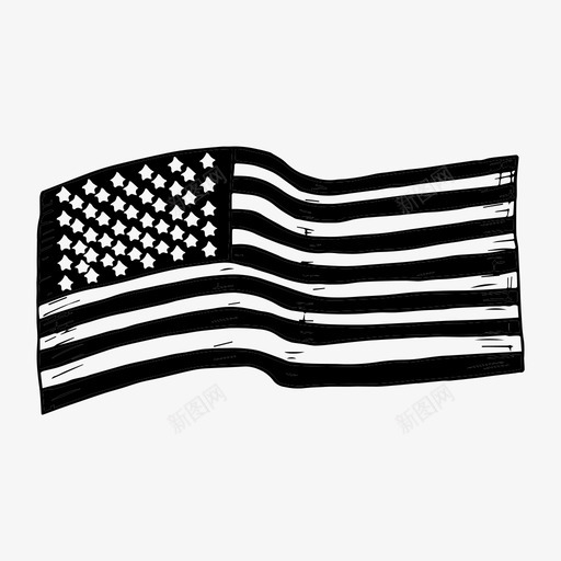 美国国旗手绘美国图标svg_新图网 https://ixintu.com 手绘 美国 美国国旗