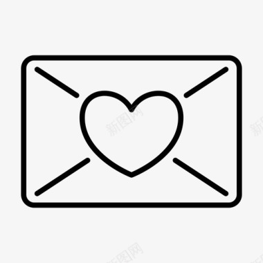 心形字母爱情人节图标图标
