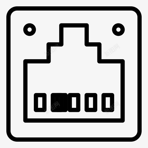 端口连接器lan图标svg_新图网 https://ixintu.com lan usb 端口 网络 网络线路图标 连接器