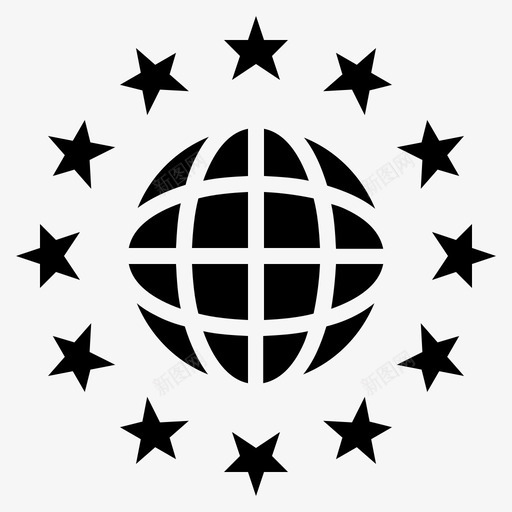 地球互联网星球图标svg_新图网 https://ixintu.com 世界 互联网 地球 星球