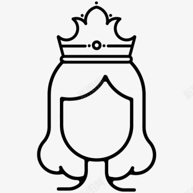 公主皇冠脸图标图标
