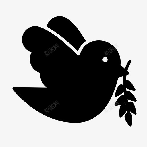 鸽子小鸟和平图标svg_新图网 https://ixintu.com 和平 复活节雕文 小鸟 鸽子