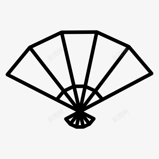 扇形纸装饰日本图标svg_新图网 https://ixintu.com 传统 扇形纸 日本 日本文化图标 装饰