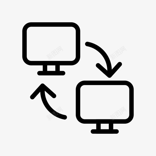 网络计算机交换图标svg_新图网 https://ixintu.com 交换 传输 网络 网络共享线图标 计算机