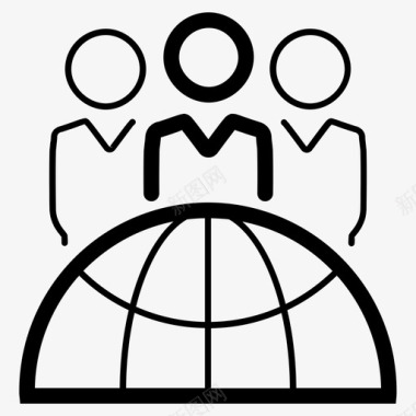 全球商务交流社区团体图标图标