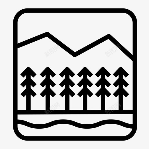 自然山脉户外图标svg_新图网 https://ixintu.com 山脉 户外 树木 河流 自然 自然图标版本2