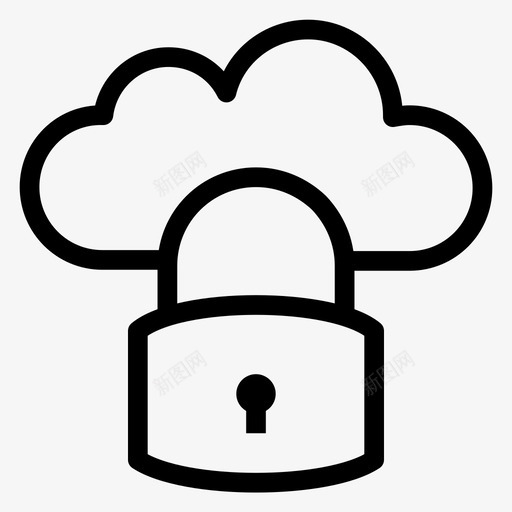 挂锁云安全图标svg_新图网 https://ixintu.com 云 云计算 安全 挂锁 服务器