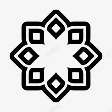 瓷砖图案阿拉伯装饰品azulejo图标图标