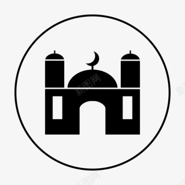 清真寺信仰上帝图标图标