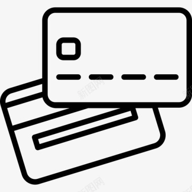 两张信用卡生意购物成瘾图标图标