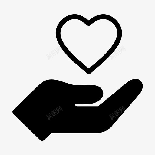 手和手势关心慈善图标svg_新图网 https://ixintu.com 关心 团结 心 慈善 手和手势 捐赠