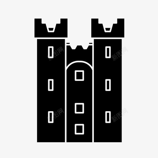 城堡要塞历史图标svg_新图网 https://ixintu.com 中世纪 历史 国王 城堡 要塞