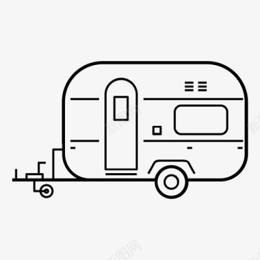 房车露营拖车家庭图标图标