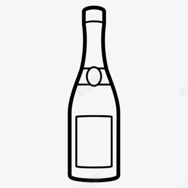 香槟瓶酒酒瓶玻璃图标图标