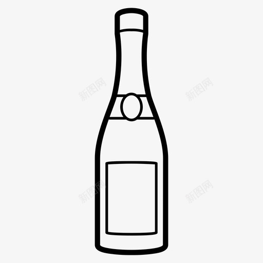 香槟瓶酒酒瓶玻璃图标svg_新图网 https://ixintu.com 酒 酒瓶玻璃 香槟瓶