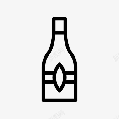 葡萄酒啤酒酒瓶图标图标