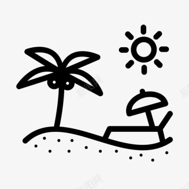 海滩假日炎热图标图标
