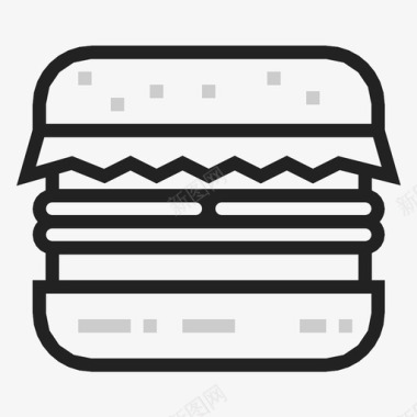 双层汉堡小面包图标图标
