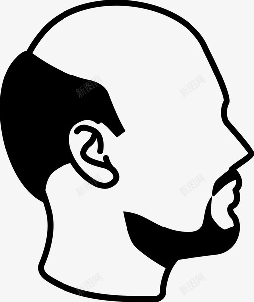 秃头发际马蹄铁图标svg_新图网 https://ixintu.com 中年 发际 男性 男性发型 秃头 马蹄铁