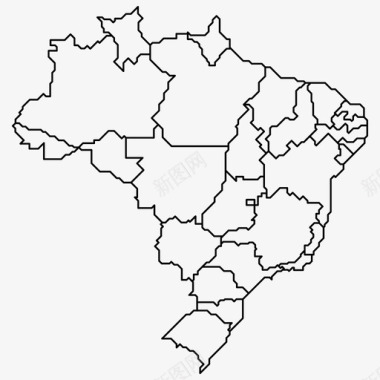 巴西地图国家地区图标图标