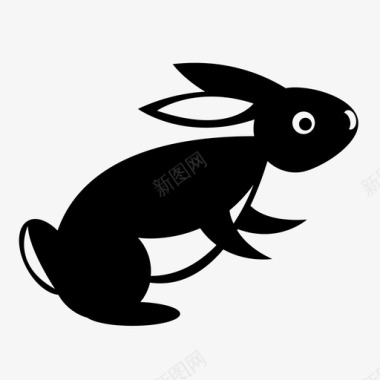 兔子耳朵复活节图标图标