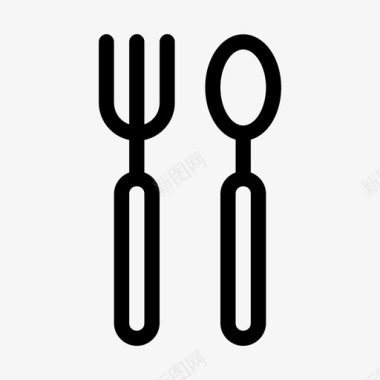 叉子盘子酥皮图标图标