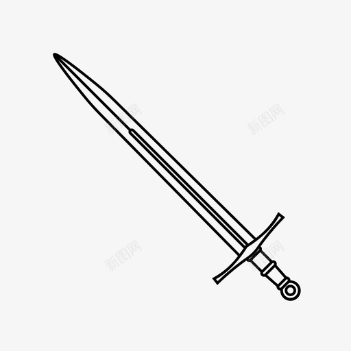 剑攻击战斗图标svg_新图网 https://ixintu.com 中世纪 剑 战斗 攻击 武器 骑士