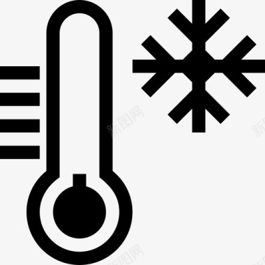 寒冷的温度天气预报温度计图标图标