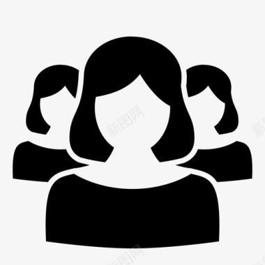 群组女性人物图标图标