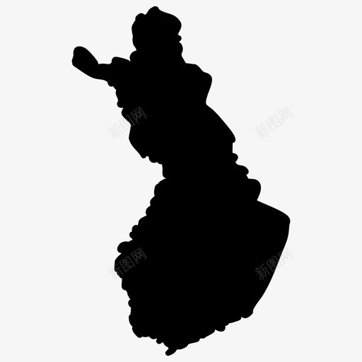 芬兰地图欧洲国家地图填充图标svg_新图网 https://ixintu.com 欧洲国家地图填充 芬兰地图