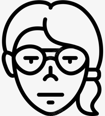 眼镜女孩化身女性图标图标