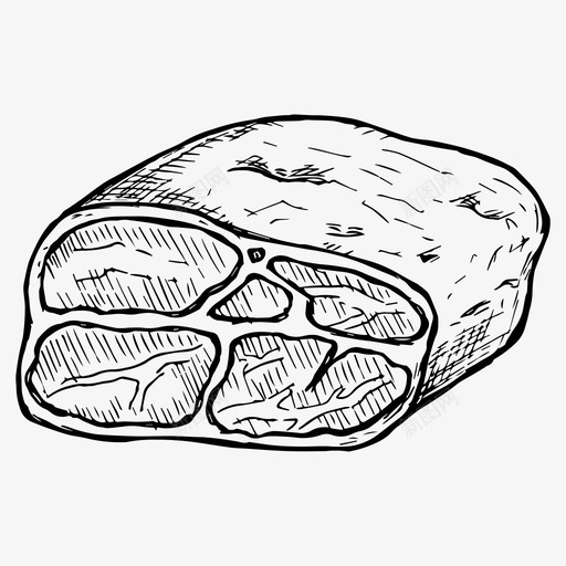 肉食品手绘图标svg_新图网 https://ixintu.com 手绘 猪肉 素描 肉 食品
