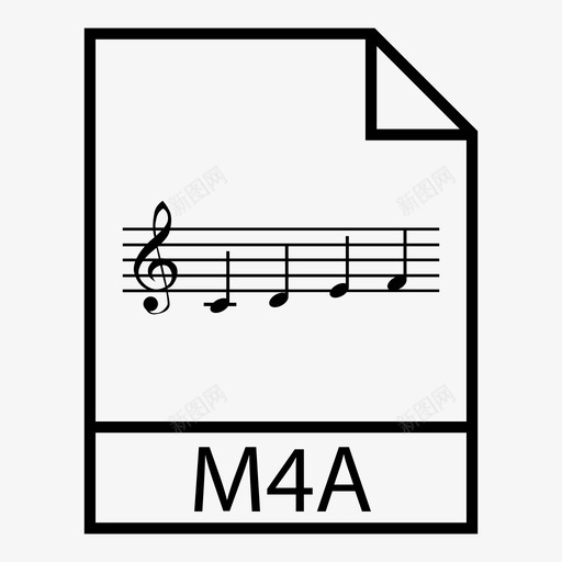 音频文件类型m4a图标svg_新图网 https://ixintu.com m4a 文件类型 文档格式 音轨 音频