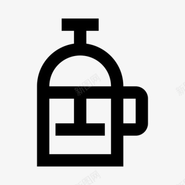 法国出版社酿造咖啡壶图标图标