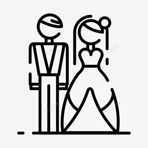 情侣新娘婚礼图标svg_新图网 https://ixintu.com 婚礼 婚礼庆典线图标集 情侣 新娘 新郎 结婚