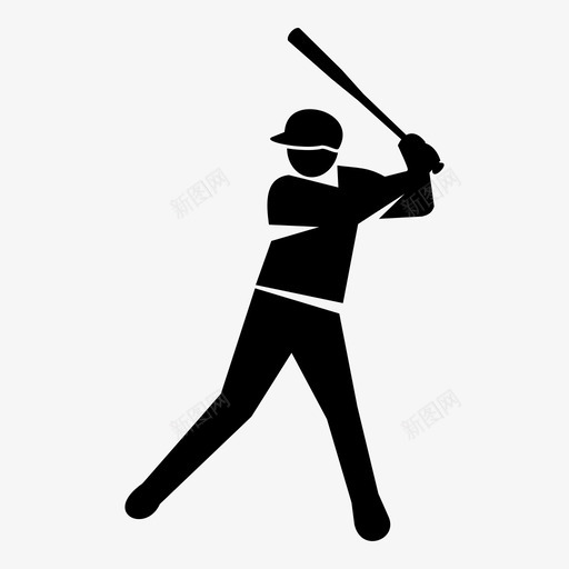 垒球运动员棒球击球图标svg_新图网 https://ixintu.com 体育 击球 垒球运动员 本垒打 棒球 运动员