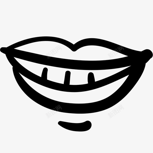 微笑牙齿嘴唇图标svg_新图网 https://ixintu.com 嘴 嘴唇 微笑 牙齿 牙齿涂鸦