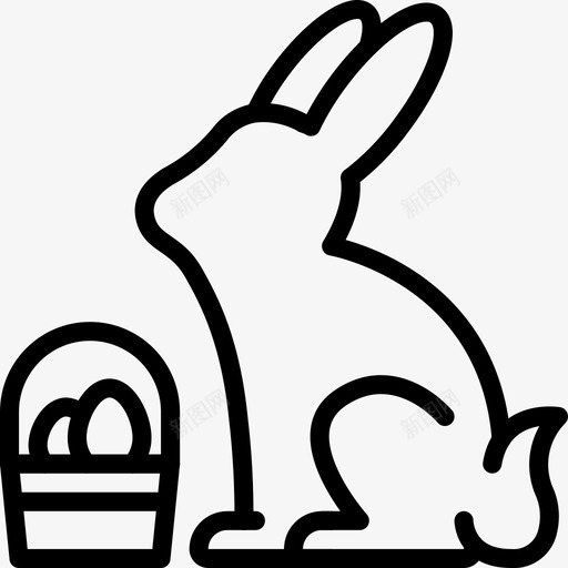 兔子复活节鸡蛋图标svg_新图网 https://ixintu.com 兔子 复活节 春天 春天的轮廓 鸡蛋
