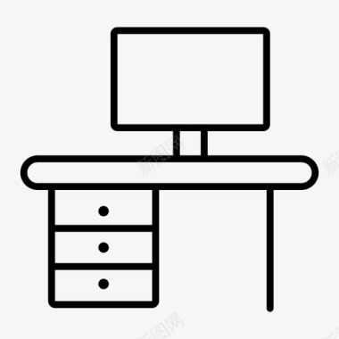 电脑桌cpu家具图标图标