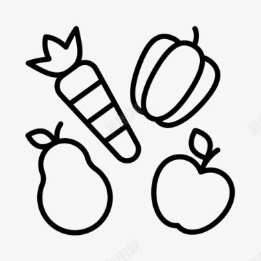 水果和蔬菜水果店杂货店图标图标