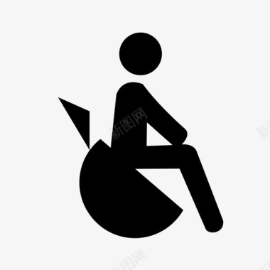 无障碍人轮椅图标图标