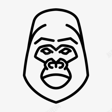 大猩猩动物脸图标图标